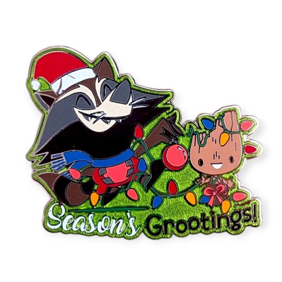 Guardians of the Galaxy Disney Pin: Seasons's Grootings Rocket Raccoon and Groot - Picture 1 of 4